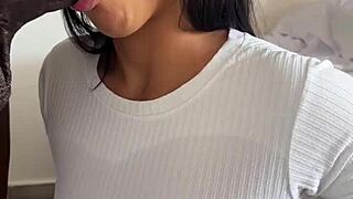 Amateur Couple Devours Huge Meat Dildo in Rough Session