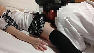 uniform cosplay high school girl gets two creampies after cunni and handjob in homemade video