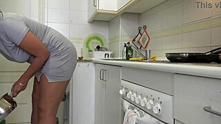 Amateur Cuckold Wife Fucked By Stepson In Her Kitchen While Husband Is At Work