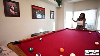 Kris Riot and Harmonie Marquis enjoy pool game fun