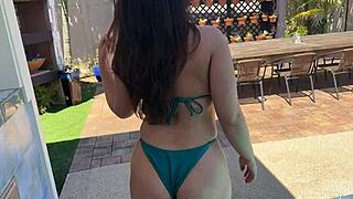 Pool day with thick step sister cassie lenior and scott stark.