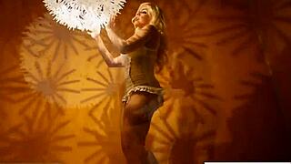 sexy blonde in retro tease and solo?