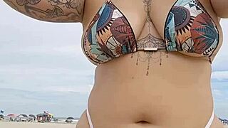 African Young Usa Beach Exhibitionist Flashing In Panties To Attract Married Men