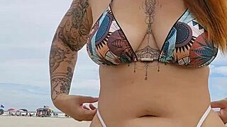 African Young Usa Beach Exhibitionist Flashing In Panties To Attract Married Men