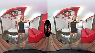 Pierced nipple babe craves sex in VR