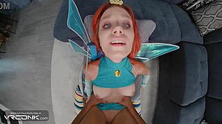 Can skinny redhead Bloom handle sucking a huge cock in Winx cosplay parody?