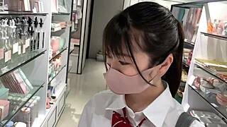 is this petite cute honor student squirting from fingering? creampie press on her tiny body, raw doggystyle sex