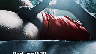 is bad wolf28 stroking his penis for pleasure?