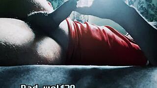 is bad wolf28 stroking his penis for pleasure?