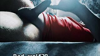 is bad wolf28 stroking his penis for pleasure?