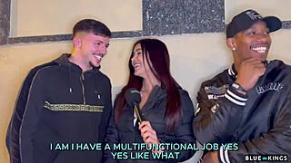 latina from street casting ends up in hard amateur threesome bbc