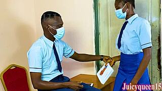 alone with my school head boy in the hallway