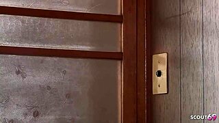 Japanese step-mom caught masturbating, 'give him his first blowjob' in uncensored JAV.