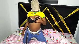 Horny girl having fun masturbating 😘