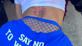 Spreading ass and playing with pussy while twerking in cucking white men's shorts