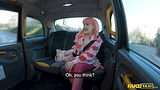 Pink haired wonder fucker creampied in taxi