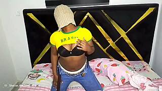 Horny girl having fun masturbating 😘