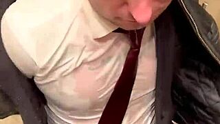 Kinky office suit in leather for men at play.