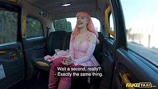 Pink haired wonder fucker creampied in taxi