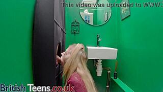 Wow, This Gloryhole Teen Sucks Cock So Well!