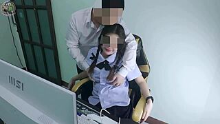 Thai Student Girl Fucked By Senior In Dorm.