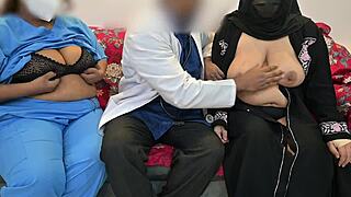 Doctor satisfying his dick with nurse and muslim patient lady