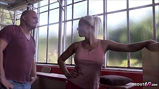 blanche sneaks off for young stud's hardcore creampie ripping her clothes german milf taboo