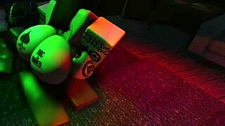 new slut bent over for big black cock doggystyle creampie on huge natural tits