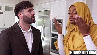 Stepdad Fucks Hijab Teen Stepmom Holds Her