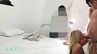 blonde liberal behind the scenes with two beach friends from rio