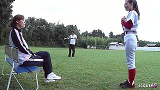 older japanese couple bends skinny teen over for hairy pussy creampie doggystyle ffm threesome