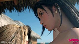 Awesome Hot Threesome Fucking on Final Fantasy Beaches