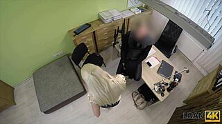 blanche's adorable pussy tempts loan4k agent. he can't wait rams cock deep inside her.