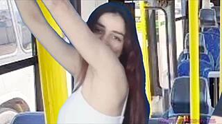 Hot chick groped and creampied on packed bus!