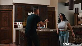 Petite Teacher Chokes on Monster Cock Before Rough Pussy Pound