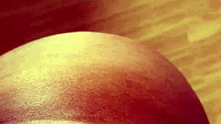 Long hair wife suns pussy hair golden then strips nude poolside