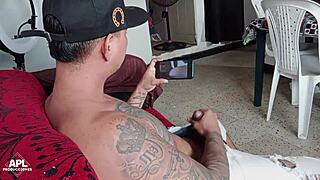 stepson strokes huge cock caught by horny latina stepmom?