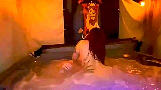 Quickie Creampie Fills Santana Red in Steamy Hot Tub!