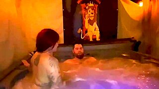 Quickie Creampie Fills Santana Red in Steamy Hot Tub!