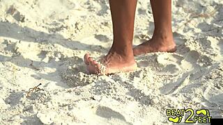 Her heels tease with giggles and seductive foot struts