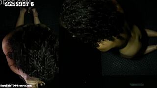 Cumshots flood Satine's mouth in gloryhole satin frenzy