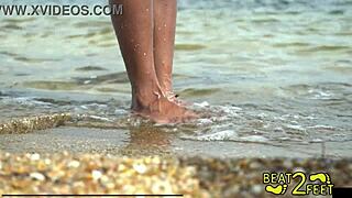 Her heels tease with giggles and seductive foot struts