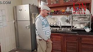 morning chaos in the kitchen turns into wild comedy nsfw housewife striptease