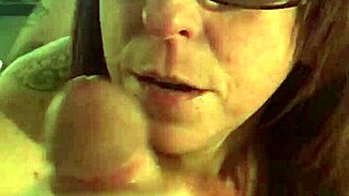 wife in nylons kneels pov sucking deepthroating my throbbing cock completely