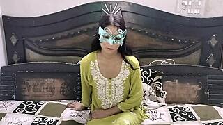 gorgeous indian milf shabnam rides lover's cock to creampie bliss