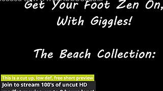 Her heels tease with giggles and seductive foot struts