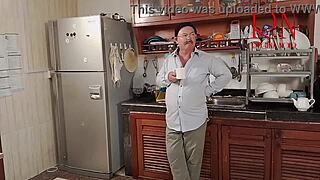 morning chaos in the kitchen turns into wild comedy nsfw housewife striptease