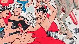 Vintage erotic drawings tease antique passions and retro desires