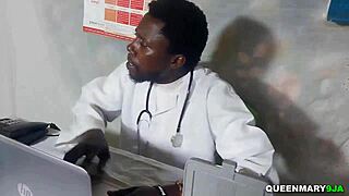 husband brings wife for first gyno exam but ends up creampie fucking her shaved pussy