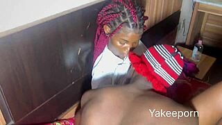 Neighbour's son fucks and she sucks his big black cock homemade